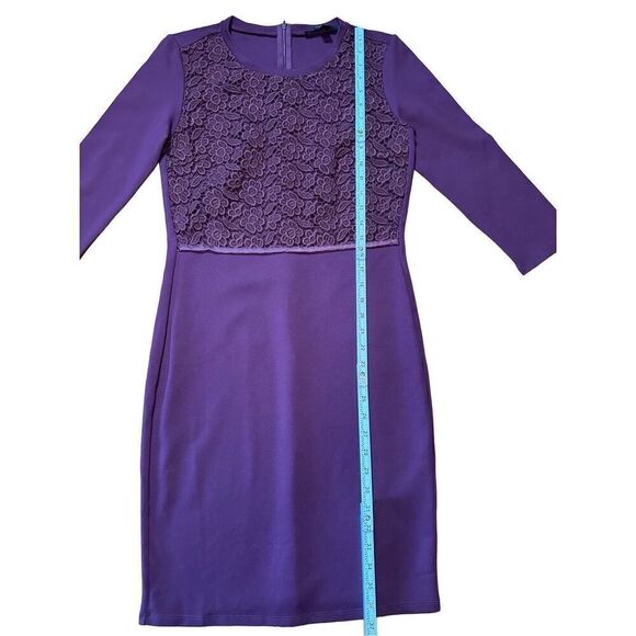 Weekend Max Mara Burgundy Provinom Jersey Lace Top Dress Sz M - Picture 8 of 10